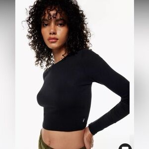 Aritzia Tna Ribbed Waist Longsleeve Black